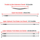 2017 - 2020 Haley Touring w/ABS Models TBW&Clutch line&Front Brake Line Kit (for 12" - 14" Handlebar) - Mofun - 90109006