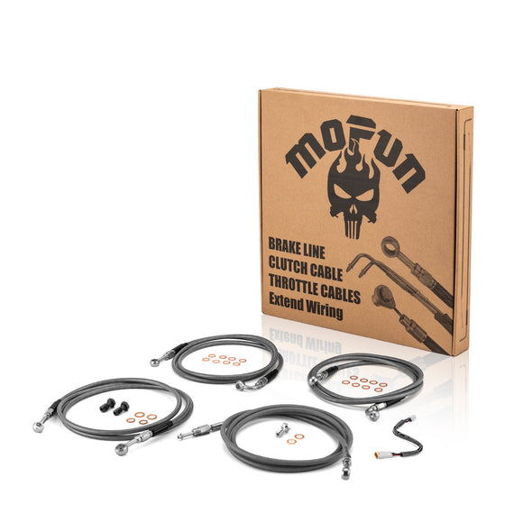2017 - 2020 Haley Touring w/ABS Models TBW&Clutch line&Front Brake Line Kit (for 12" - 14" Handlebar) - Mofun - 90109006