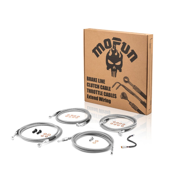 2017 - 2020 Haley Touring w/ABS Models TBW&Clutch line&Front Brake Line Kit (for 12" - 14" Handlebar) - Mofun - 90109005