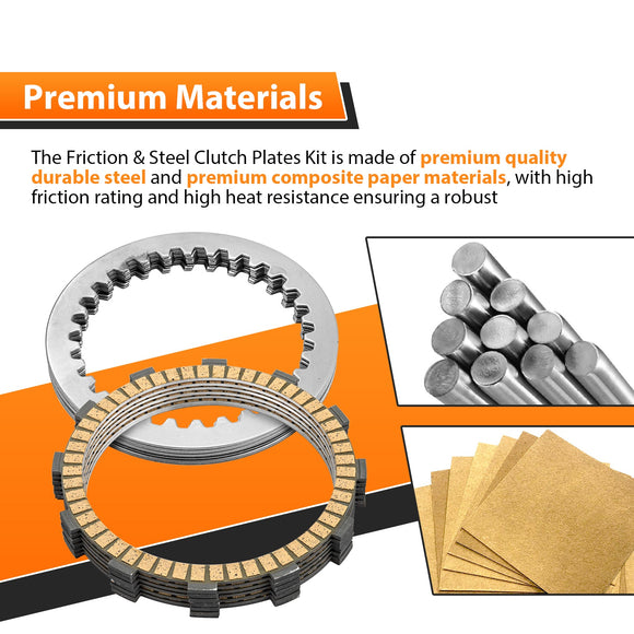 2017 - 2025 Harley FL Touring Models & 2018 - 2025 Harley Softails Models Clutch Steel Plate & Clutch Friction Plates Kit - Mofun - 90507006