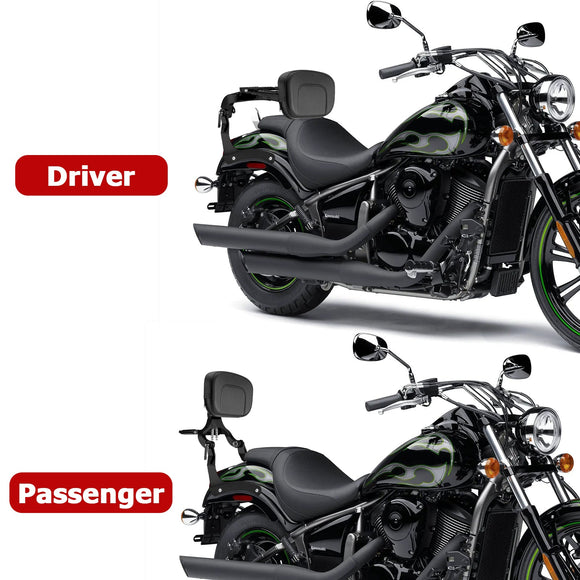 2006 - 2025 Kawasaki Vulcan 900 Matte Black Multi - Function Adjustable Foldable Backrest - Mofun - 90302166