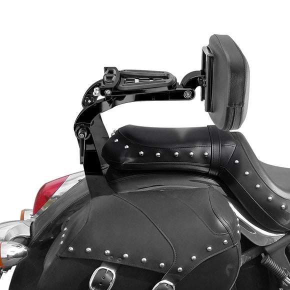 2006 - 2025 Kawasaki Vulcan 900 Matte Black Multi - Function Adjustable Foldable Backrest - Mofun - 90302166