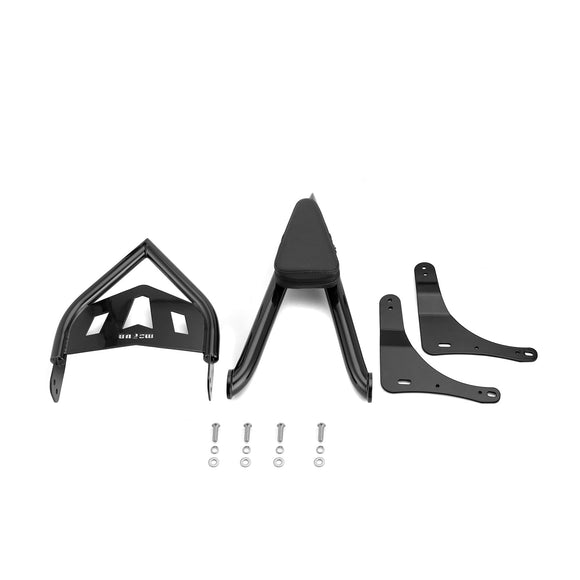 2017 - 2025 Kawasaki Vulcan S EN650 Gloss Black 27.6" Height Sharp Angle Passenger Backrest Sissy Bar with Luggage Rack - Mofun - 90302184