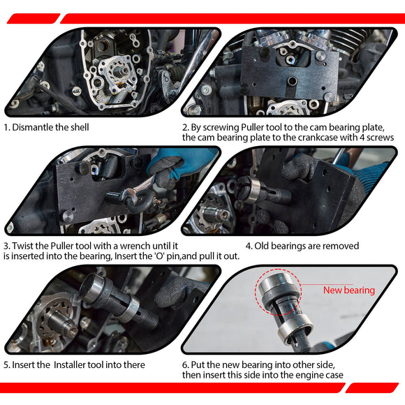 2017 - 2026 Harley Milwaukee Eight Engines Camshaft Needle Bearing Inner Cam Bearing Installer & Puller - Mofun - 90901024