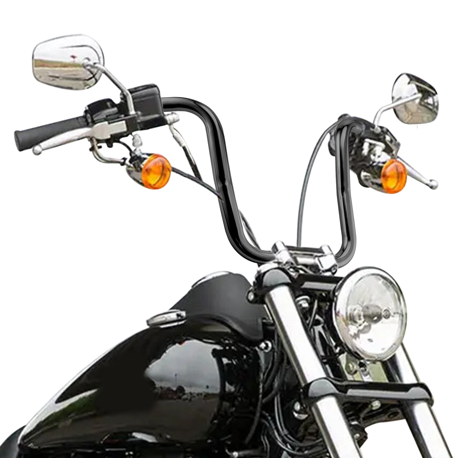 2017–2024 Touring Road King Special FLHRXS Gloss Black 14" Rise Ape Hanger Handlebar - Mofun - 90101136