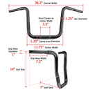 2017–2024 Touring Road King Special FLHRXS Gloss Black 14" Rise Ape Hanger Handlebar - Mofun - 90101136