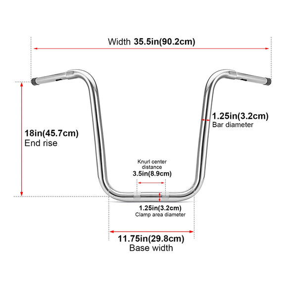 2017–2025 Harley Touring Road King Special FLHRXS 1.25" Clamp Ape Hangers Handlebar - Mofun - 90101133