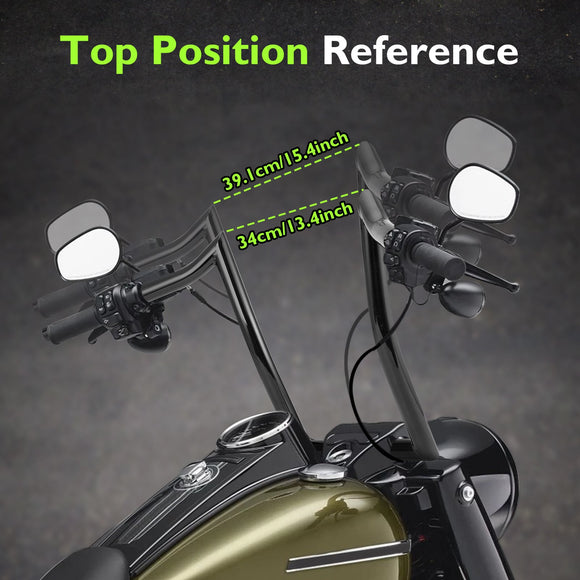 2018 - 2023 Harley Softail Fat Bob FXFB/S Breakout FXBR/S Gloss Black 1.25" Clamp 14" Rise APE Hanger Bar - Sharp Handlebar - Mofun - 90101472