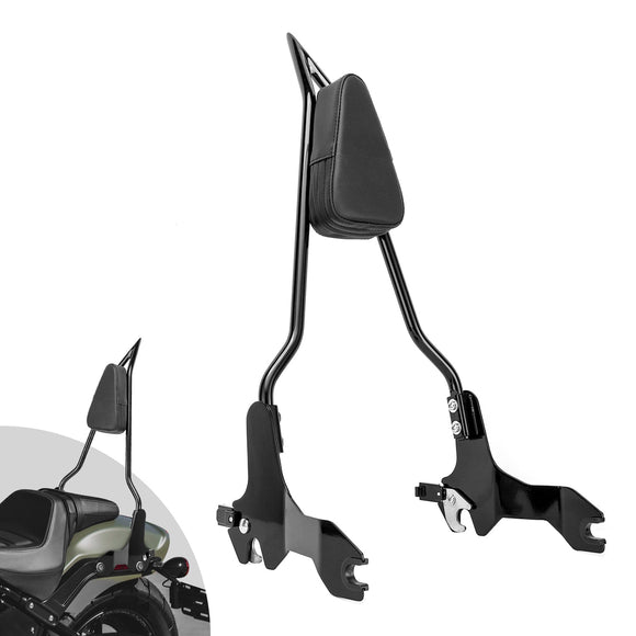 2018 - 2024 Harley Softail Fat Bob 114 FXFB FXFBS Gloss Black 24" Quick Detachable Passenger Sissy Bar Backrest - Mofun - 90302125
