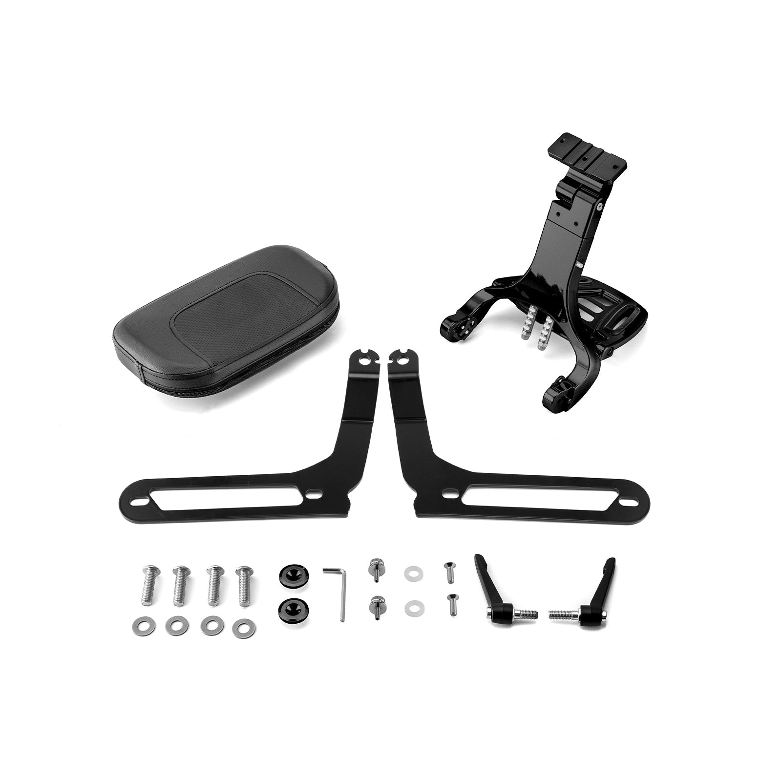 2018 - 2024 Harley Softail Fat Bob FXFB FXFBS Gloss Black Adjustable Foldable Passenger Driver Backrest - Mofun - 90302155