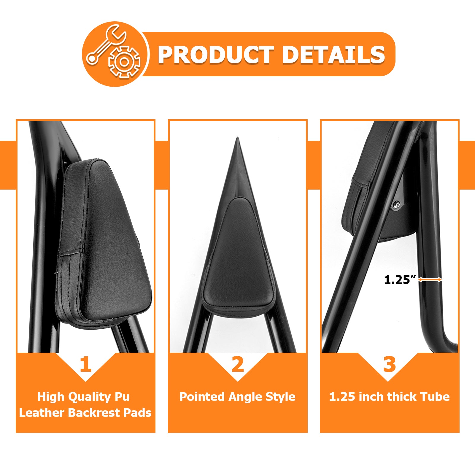 2018 - 2024 Harley Softail Fat Boy FLFB Breakout FXBR Gloss Black Quick Detachable Passenger Backrest Sissy Bar - Mofun - 90302122