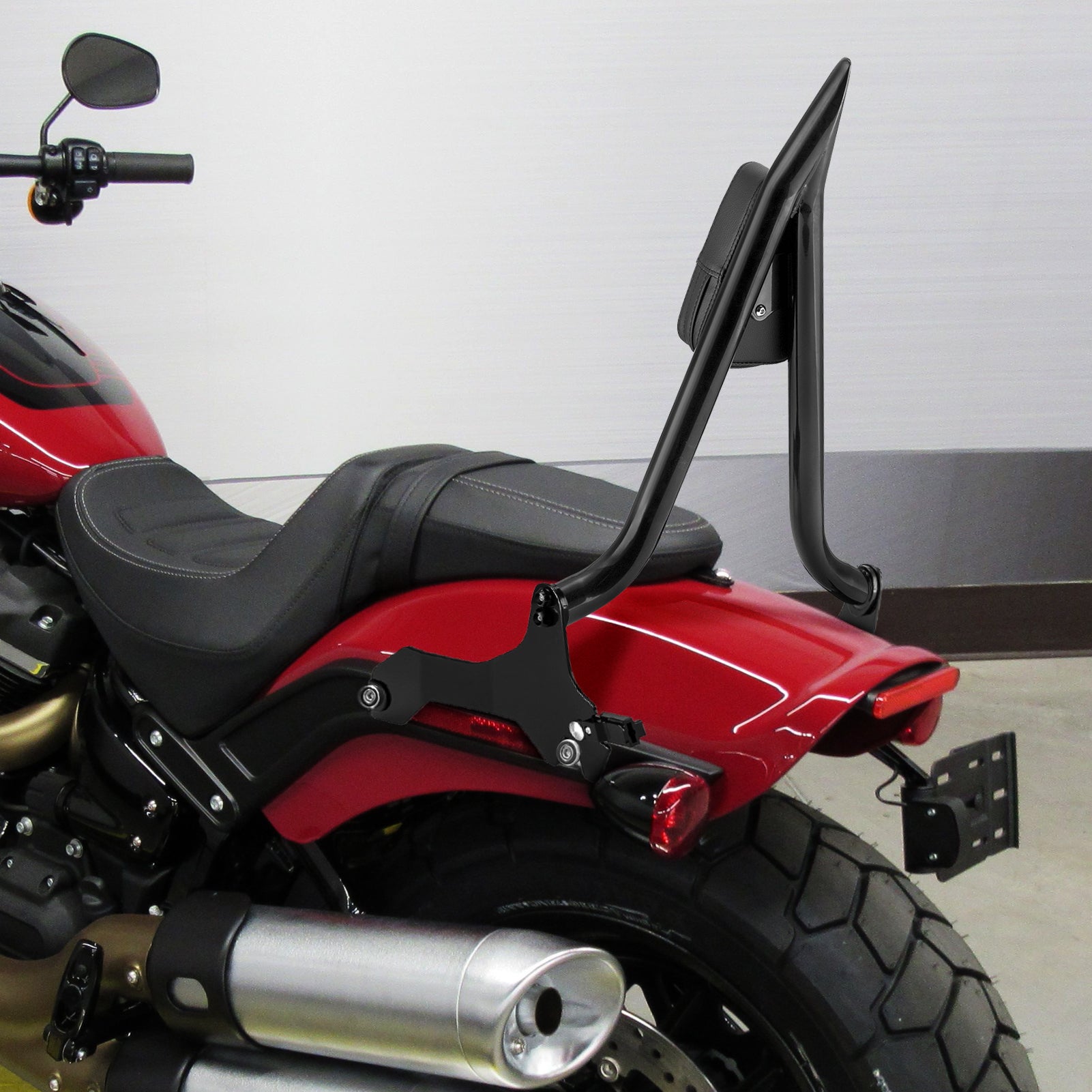 2018 - 2024 Harley Softail Fat Boy FLFB Breakout FXBR Gloss Black Quick Detachable Passenger Backrest Sissy Bar - Mofun - 90302122