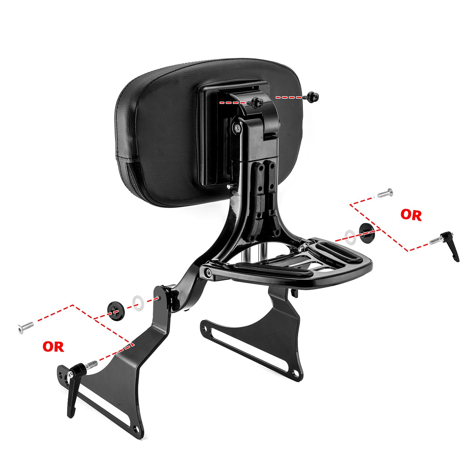 2018 - 2024 Harley Softail Fat Boy FLFB/S Breakout FXBR/S Gloss Black Multi - Purpose Adjustable Backrest - Mofun - 90302154