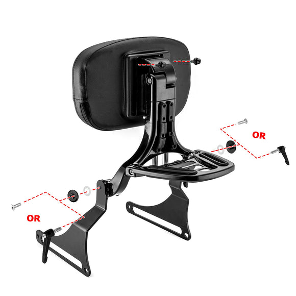 2018 - 2024 Harley Softail Fat Boy FLFB/S Breakout FXBR/S Gloss Black Multi - Purpose Adjustable Backrest - Mofun - 90302154