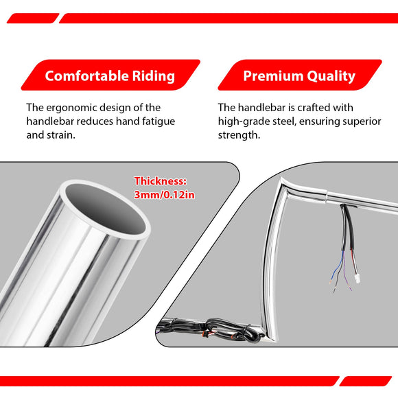2018 - 2024 Harley Softail Fat Boy/Breakout /Touring Road King Special / Freewheeler 12" PRE - WIRED APE Hanger Bar - Sharp Handlebar - Mofun - 90101732