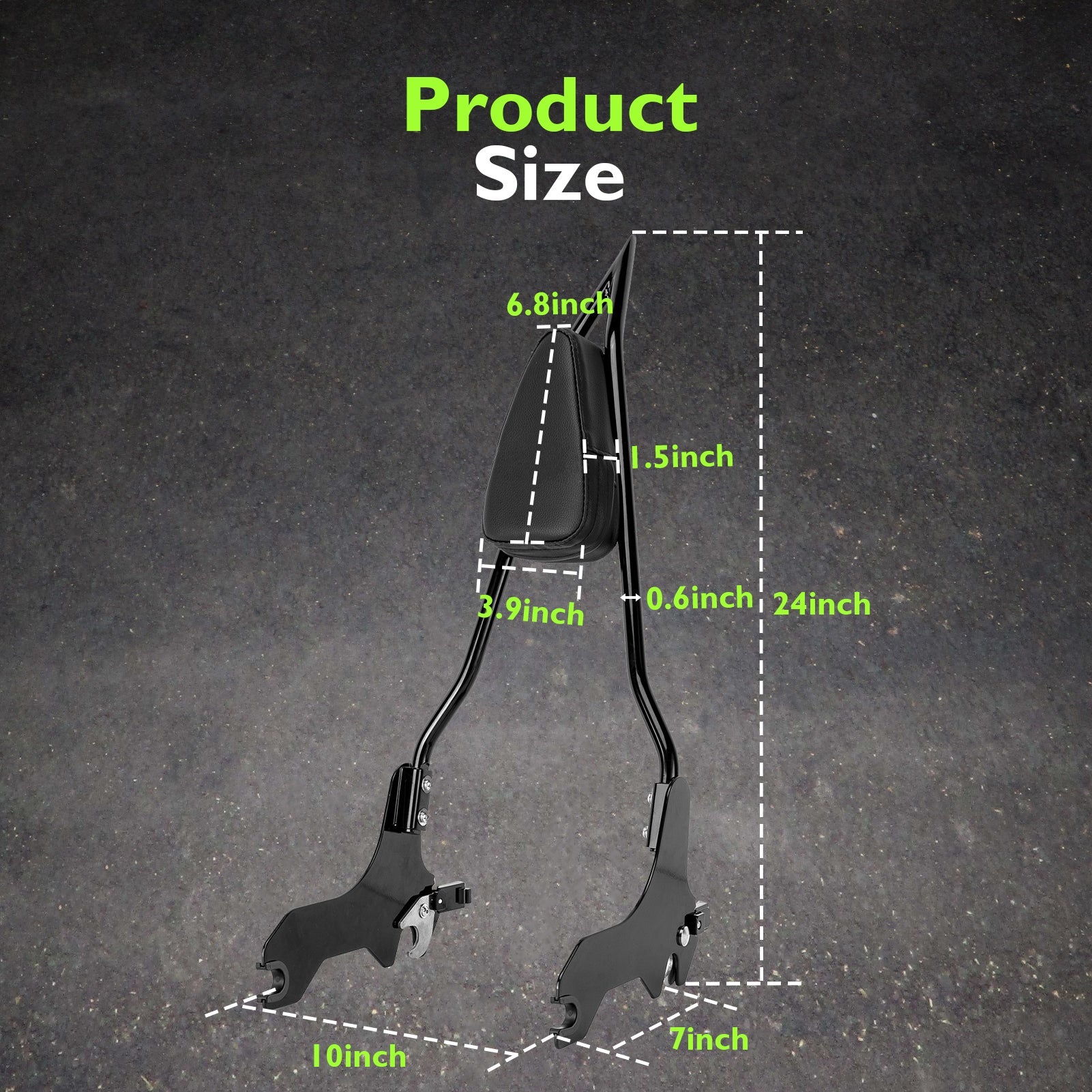 2018 - 2024 Harley Softail FXBB/S FLHC/S FXST Quick Release Gloss Black Passenger Backrest Sissy Bar - Mofun - 90302121