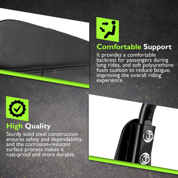 2018 - 2024 Harley Softail Low Rider FXLR FXLRS FXLRST Gloss Black 24.5" Quick Release Passenger Backrest Sissy Bar - Mofun - 90302127