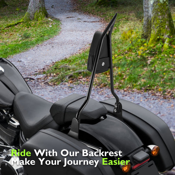2018 - 2024 Harley Softail Low Rider FXLR FXLRS FXLRST Gloss Black 24.5" Quick Release Passenger Backrest Sissy Bar - Mofun - 90302127