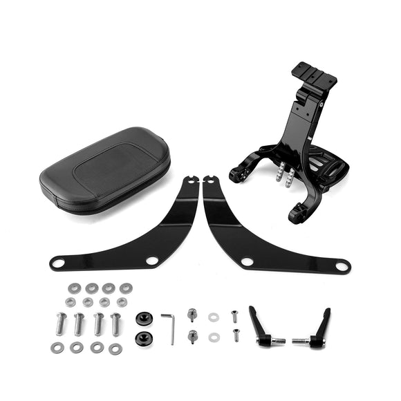 2018 - 2024 Harley Softail Low Rider FXLR FXLRS Gloss Black Foldable Adjustable Passenger Driver Backrest - Mofun - 90302156