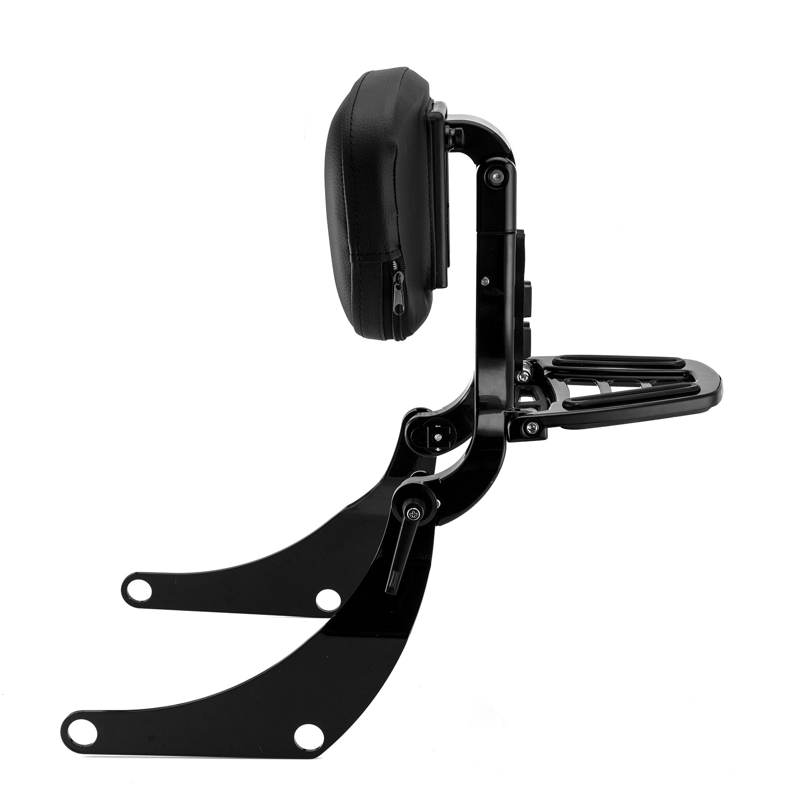 2018 - 2024 Harley Softail Low Rider FXLR FXLRS Gloss Black Foldable Adjustable Passenger Driver Backrest - Mofun - 90302156