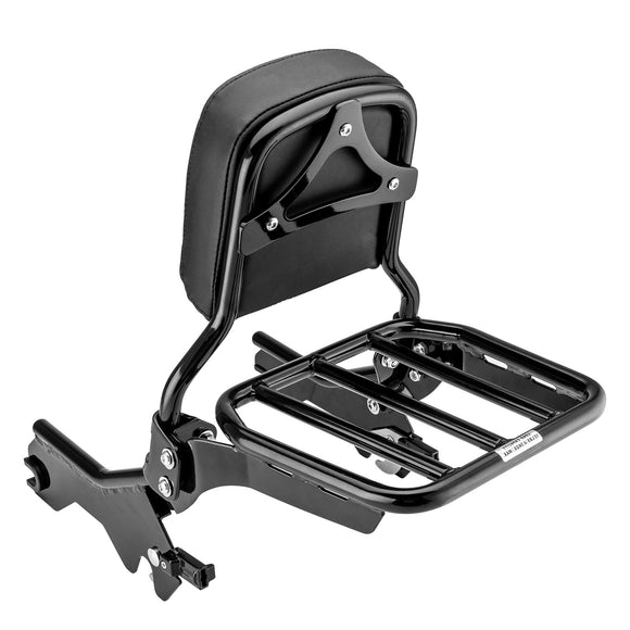 2018 - 2024 Harley Softail Slim Heritage Classic Passenger Backrest Sissy Bar & Luggage Rack Kit - Mofun - HD062 - B+HD063 - B