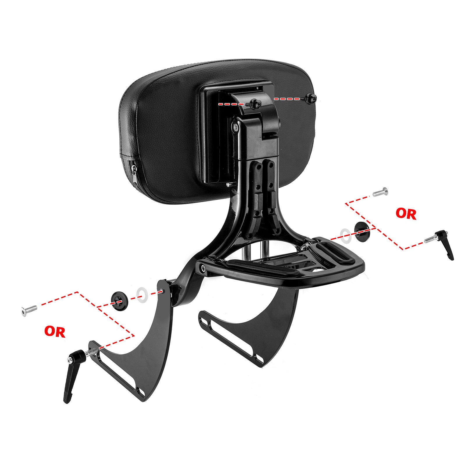 2018 - 2024 Harley Softail Street Bob FXBB Deluxe FLDE Steel & Aluminum Multi - Purpose Adjustable Backrest - Mofun - 90302153