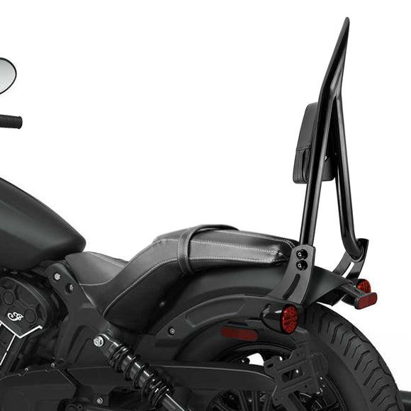 2018 - 2024 Indian Scout Bobber Black Solid Steel 24" Passenger Backrest Sissy Bar - Mofun - 90302147