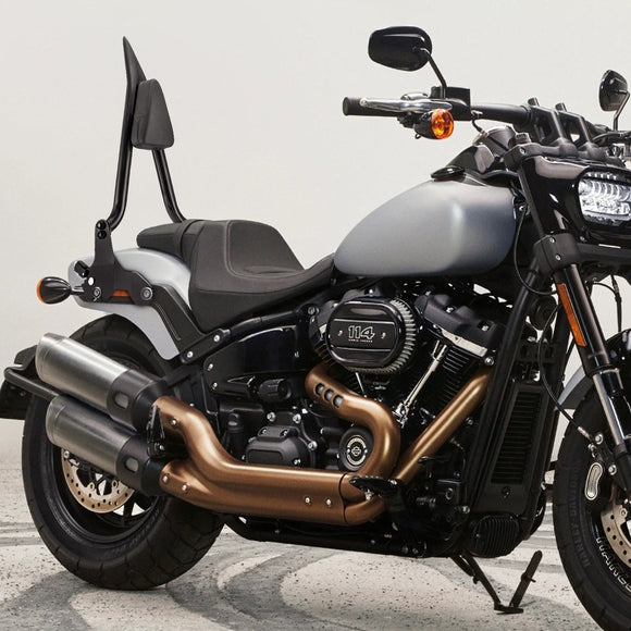 2018 - 2024 Softail FXFB FXFBS Gloss Black Solid Steel 24" Quick Release Passenger Backrest Sissy Bar - Mofun - 90302124