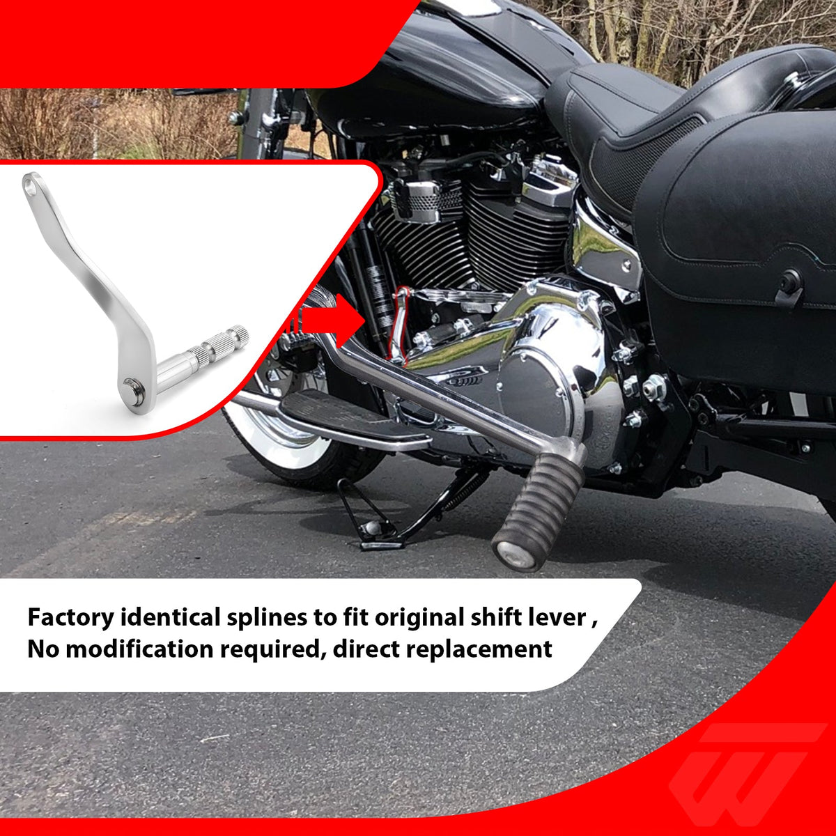 2018-2026 Harley Softail Fat Boy/ Street Bob Steel Extended Shifter Sh ...