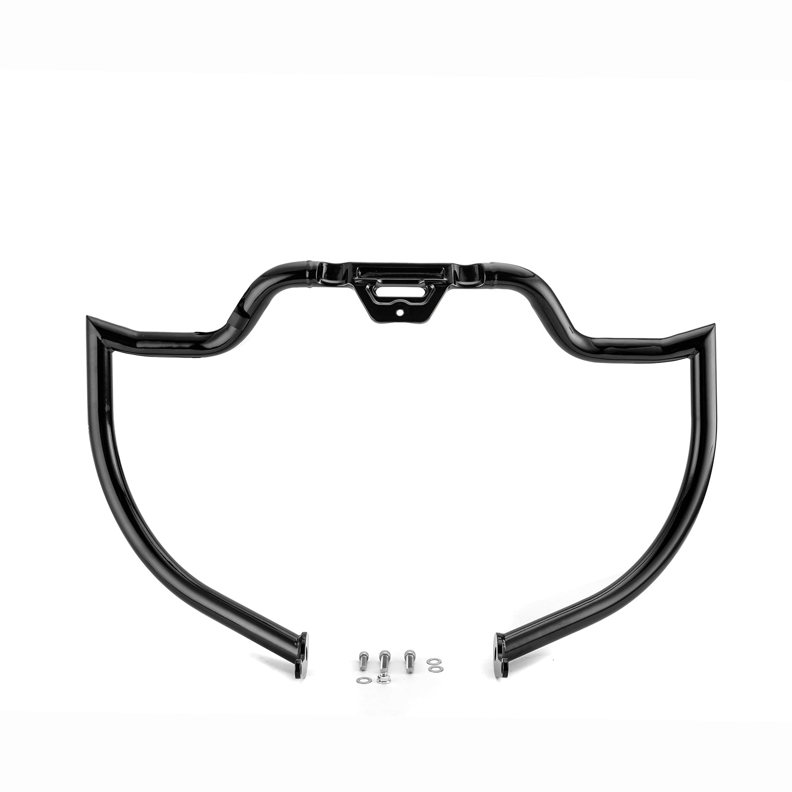 2018 - 2025 Harley Softail Low Rider/Street Bob/Fat Boy Black Highway Bar Front Engine Guard Crash Bar, Flat - Sharp Angle - Mofun - 90201070