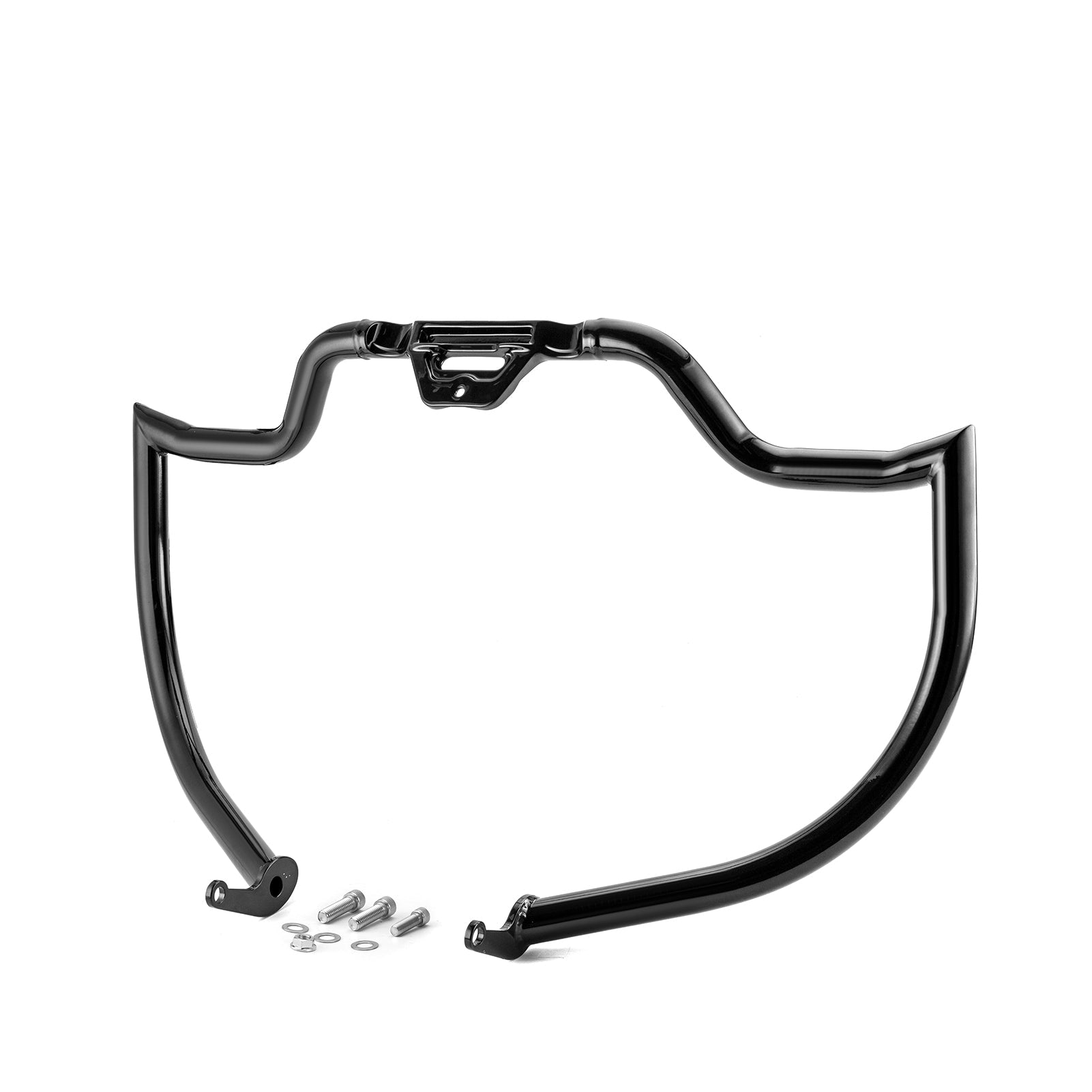 2018 - 2025 Harley Softail Low Rider/Street Bob/Fat Boy Black Highway Bar Front Engine Guard Crash Bar, Flat - Sharp Angle - Mofun - 90201070