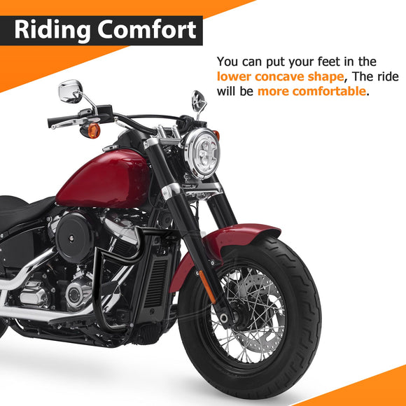 2018 - 2025 Harley Softail Low Rider/Street Bob/Fat Boy Black Highway Bar Front Engine Guard Crash Bar, Sharp Angle - Mofun - 90201072