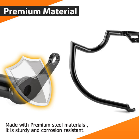 2018 - 2025 Harley Softail Low Rider/Street Bob/Fat Boy Black Highway Bar Front Engine Guard Crash Bar, Sharp Angle - Mofun - 90201072