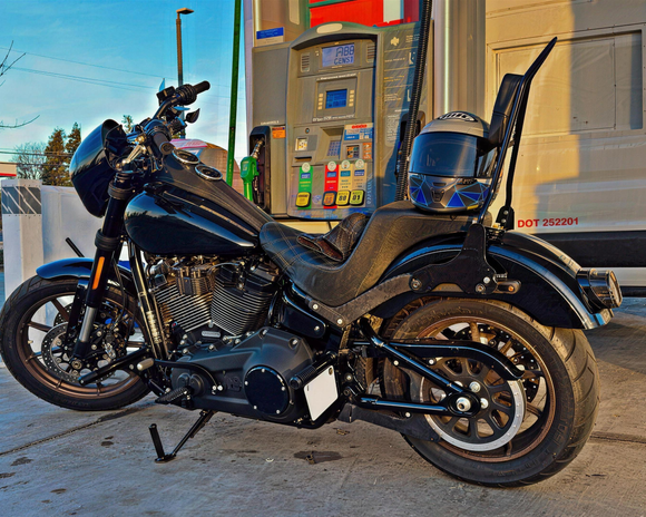 2018 - 2026 Harley Softail Low Rider FXLR FXLRS FXLRST Gloss Black 24.5" Quick Release Passenger Backrest Sissy Bar - Mofun - 90302127