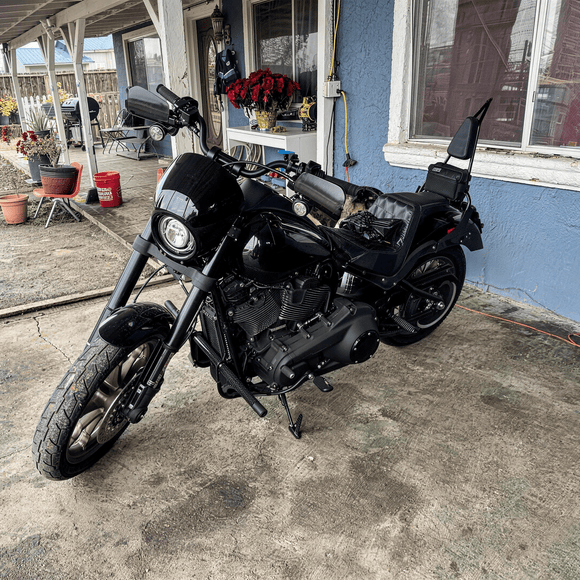 2018 - 2026 Harley Softail Low Rider FXLR FXLRS FXLRST Gloss Black 24.5" Quick Release Passenger Backrest Sissy Bar - Mofun - 90302127