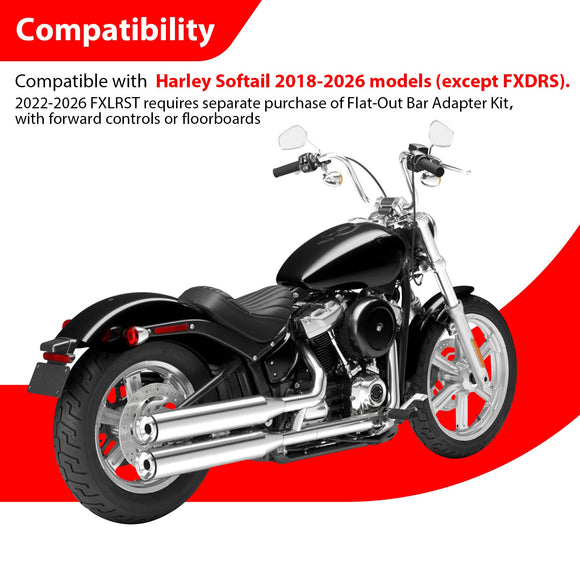 2018 - 2026 Harley Softail with Forward/Mid Control Models Front Flat - Out Bar Highway Engine Guard Crash Bar - Mofun - 90201130