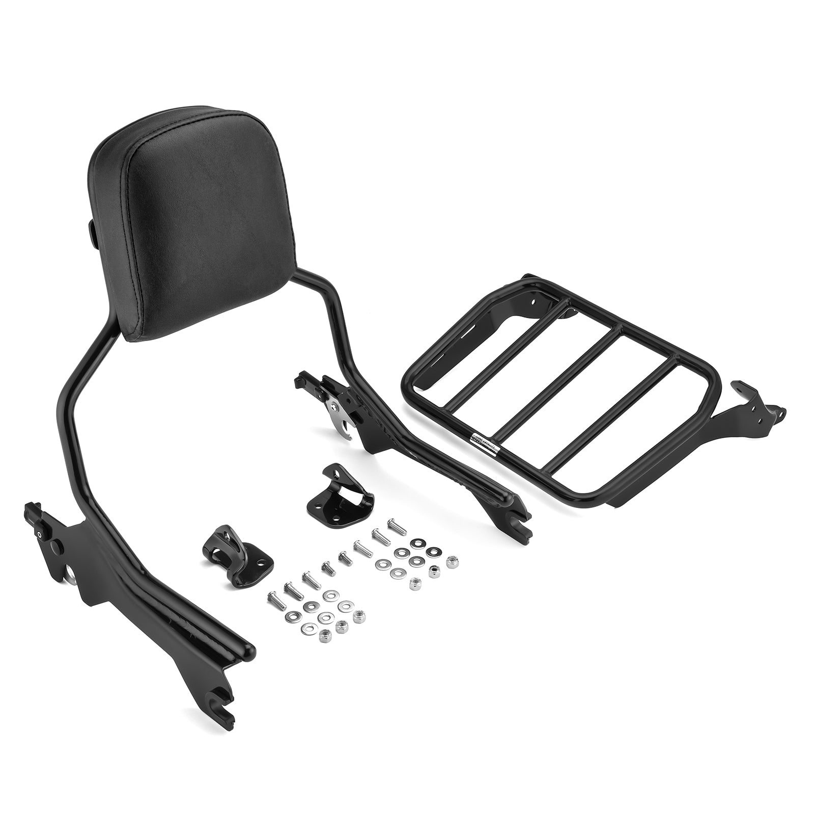 2018+ Harley Softail Breakout Fat Boy Passenger Backrest Sissy Bar Luggage Rack Kit - Mofun - HD064 - B+HD065 - B