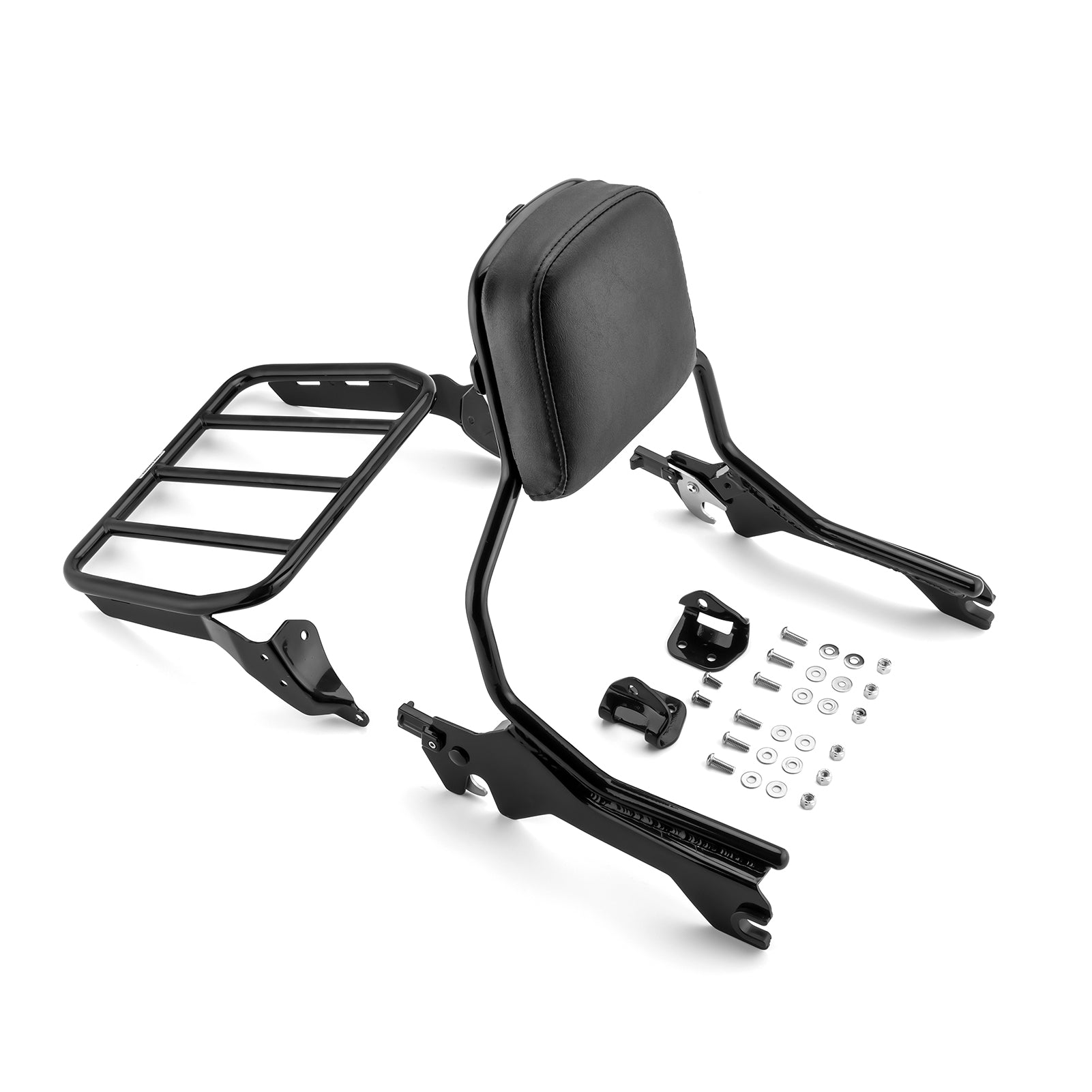 2018+ Harley Softail Breakout Fat Boy Passenger Backrest Sissy Bar Luggage Rack Kit - Mofun - HD064 - B+HD065 - B