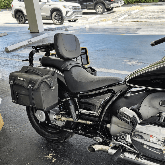 2020 - 2025 BMW R18 / R18 CLassic Gloss Black Multi - Purpose Adjustable Passenger/Driver Backrest - Mofun - 90302180
