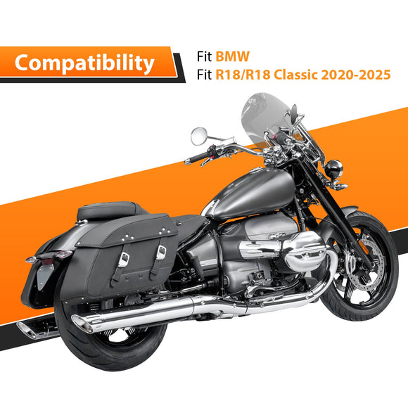 2020 - 2025 BMW R18/R18 CLassic Gloss Black 26.3" Height Sharp Angle Passenger Backrest Sissy Bar with Luggage Rack - Mofun - 90302187