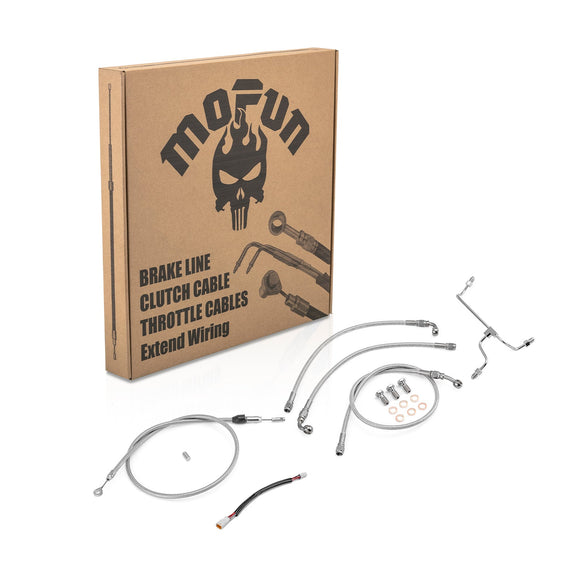 2021 - 2023 Harley Touring Milwaukee - Eight Non - ABS Models Throttle by Wire Extension, Extended Length Clutch Cable and Hydraulic Front Non - ABS Brake Line (for 12" - 14" Handlebar Non - ABS) - Mofun - 90109209