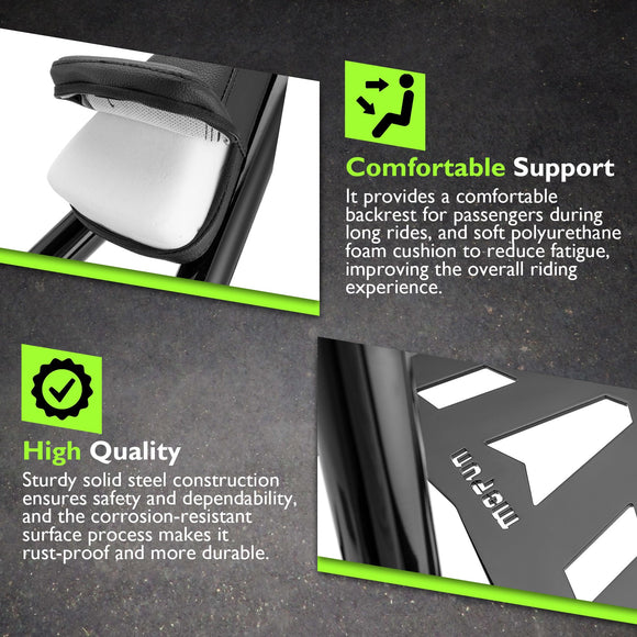 2021 - 2025 Honda Rebel 1100 Gloss Black 27.2" Height Sharp Angle Passenger Backrest Sissy Bar with Luggage Rack - Mofun - 90302186