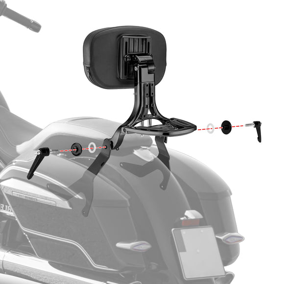 2022 - 2025 BMW R18 Bagger/ Roctane/ Transcontinental Gloss Black Multi - Purpose Adjustable Backrest - Mofun - 90302181