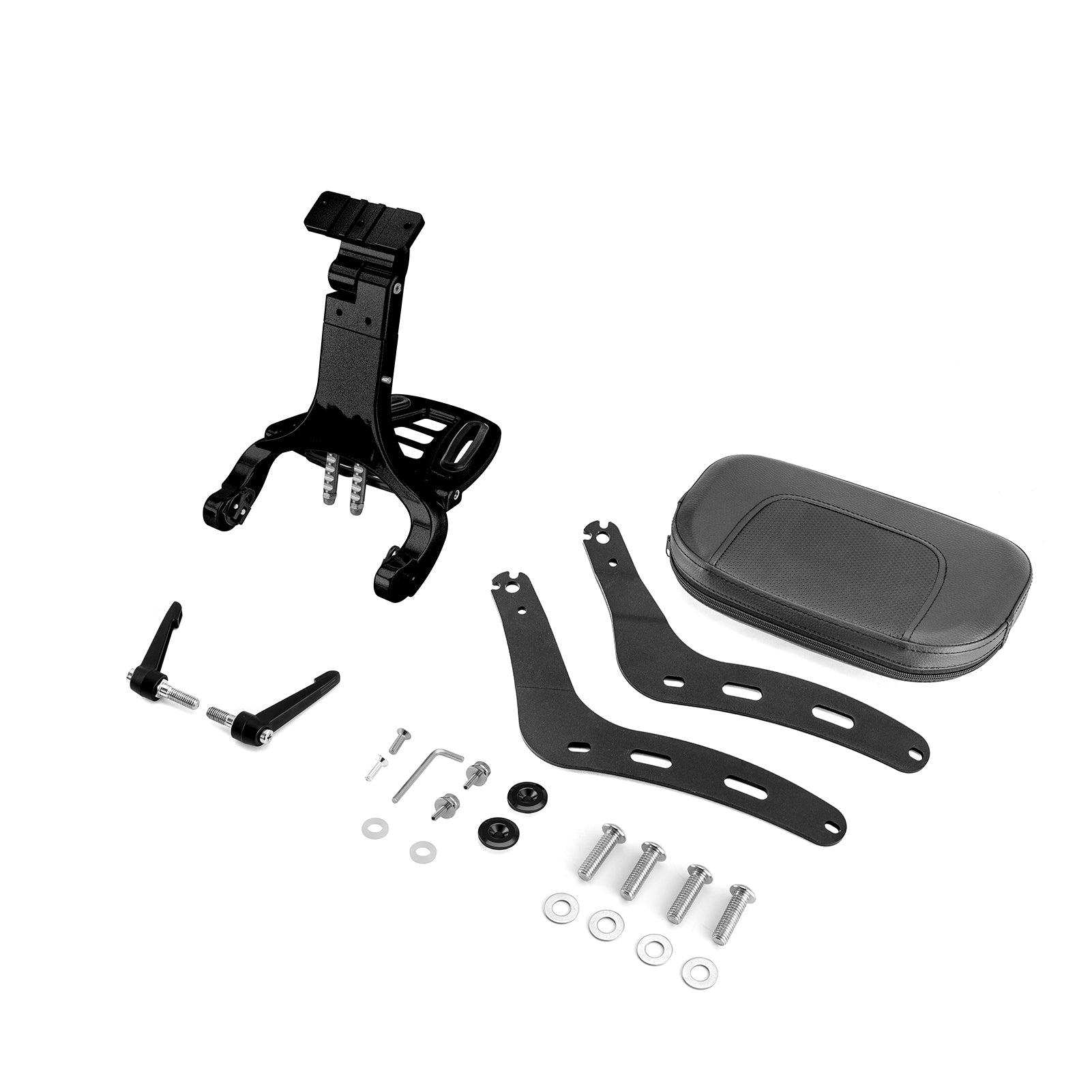 2022 - 2024 Indian Chief Matte Black Multi - Purpose Adjustable Foldable Backrest Sissy Bar - Mofun - 90302163