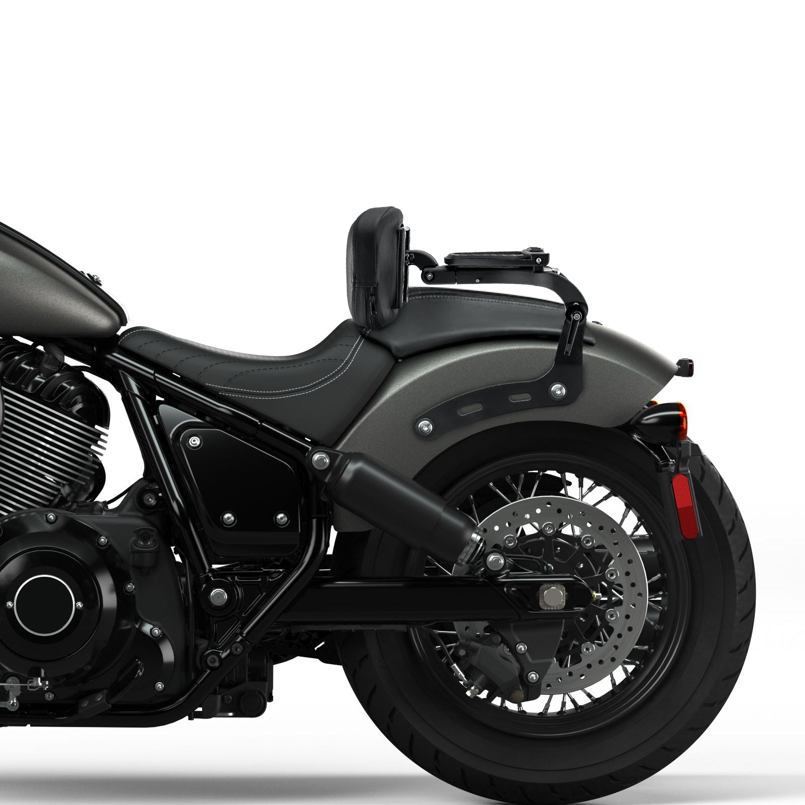 2022 - 2024 Indian Chief Matte Black Multi - Purpose Adjustable Foldable Backrest Sissy Bar - Mofun - 90302163