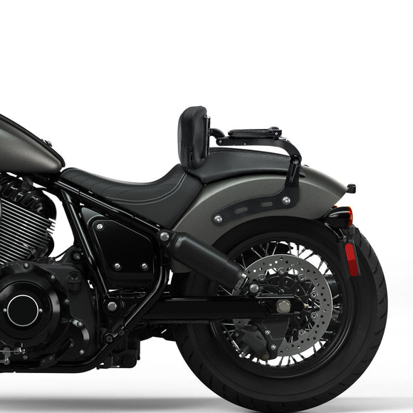 2022 - 2024 Indian Chief Matte Black Multi - Purpose Adjustable Foldable Backrest Sissy Bar - Mofun - 90302163