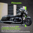 2022 - 2025 BMW R18 Bagger/R18 Rictane/R18 Transcontinental Gloss Black 30" Height Sharp Angle Passenger Backrest Sissy Bar with Luggage Rack - Mofun - 90302188