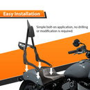 2022 - 2025 Indian Chief/Sport Chief/Super Chief Gloss Black 28" Sharp Angle Passenger Backrest Sissy Bar with Luggage Rack - Mofun - 90302183