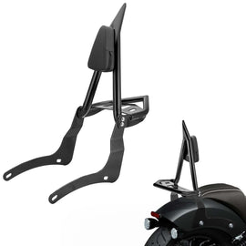 2022 - 2025 Indian Chief/Sport Chief/Super Chief Gloss Black 28" Sharp Angle Passenger Backrest Sissy Bar with Luggage Rack - Mofun - 90302183