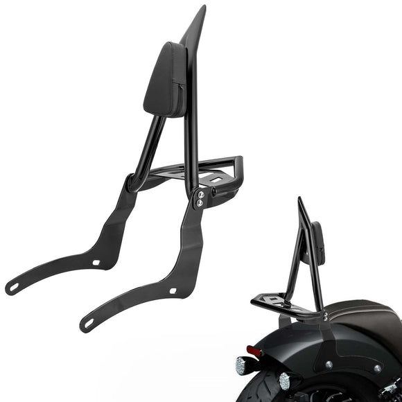 2022 - 2025 Indian Chief/Sport Chief/Super Chief Gloss Black 28" Sharp Angle Passenger Backrest Sissy Bar with Luggage Rack - Mofun - 90302183